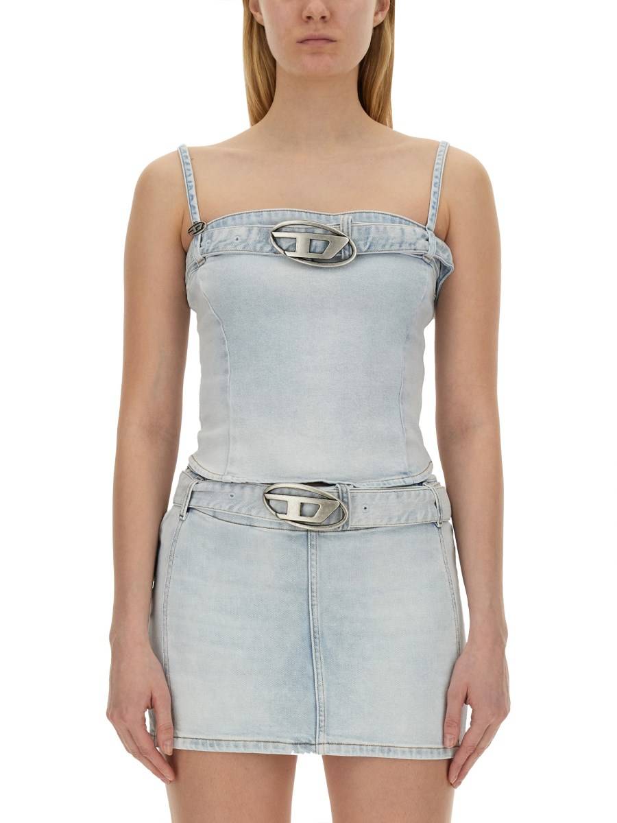 DIESEL TOP DE-LUCY-S IN DENIM DI COTONE