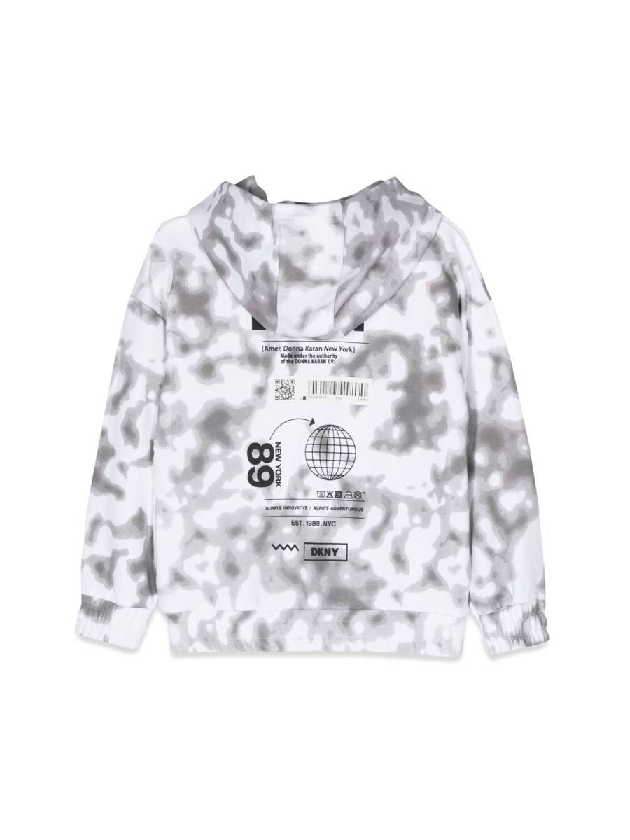 DKNY FELPA ZIP E CAPPUCCIO