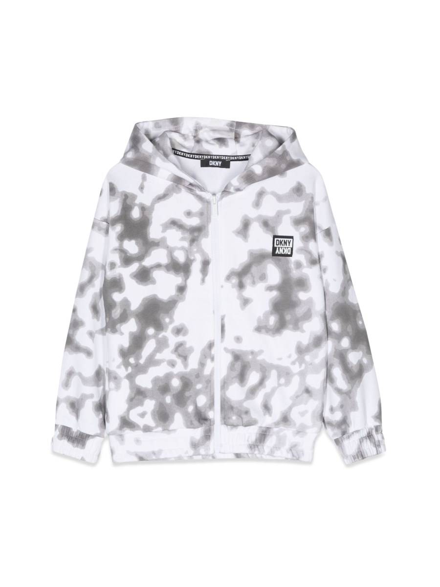 DKNY FELPA ZIP E CAPPUCCIO
