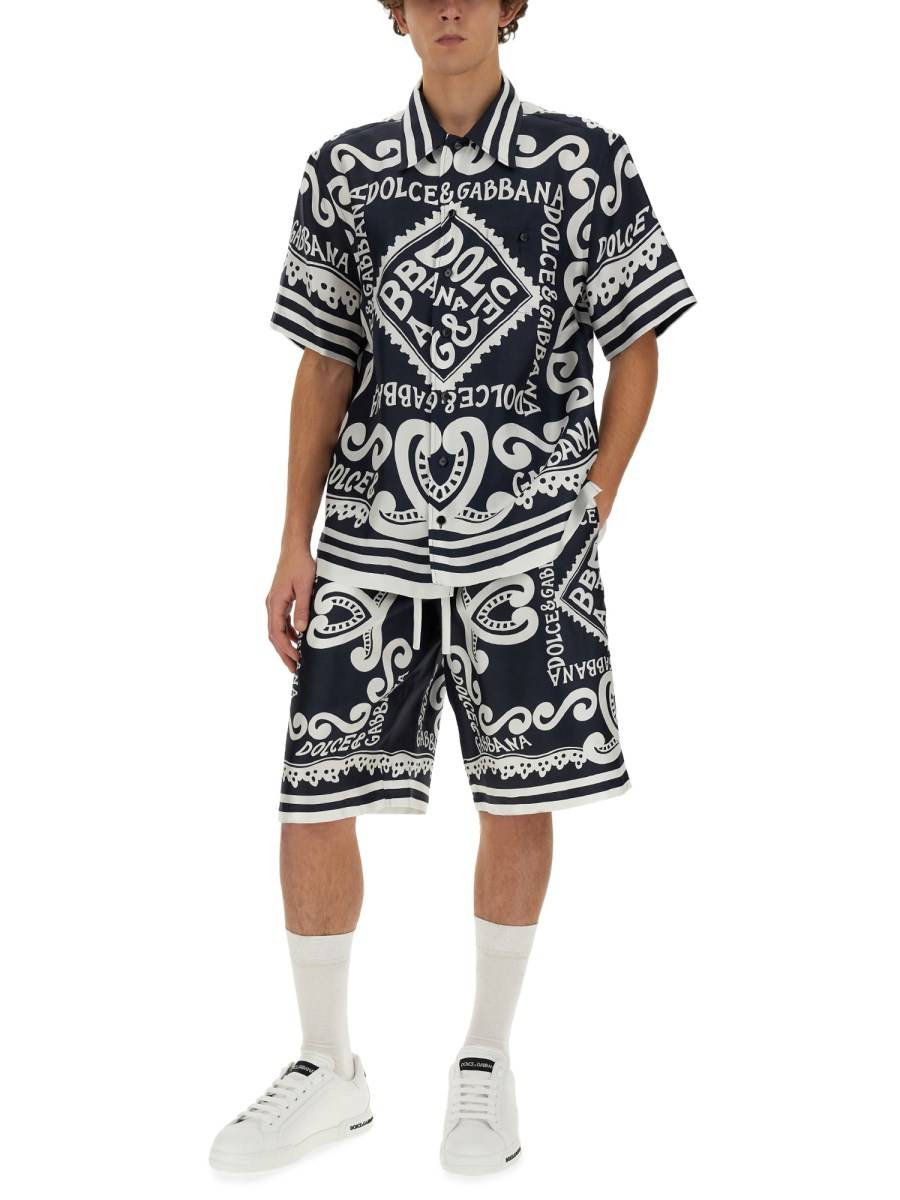 DOLCE & GABBANA BERMUDA "MARINA" IN TWILL DI SETA