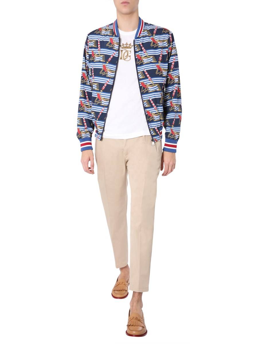 DOLCE & GABBANA BOMBER IN NYLON CON STAMPA