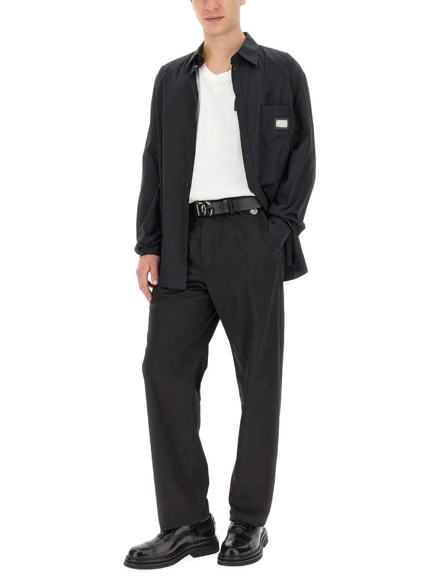 DOLCE & GABBANA CAMICIA CON PLACCA LOGATA