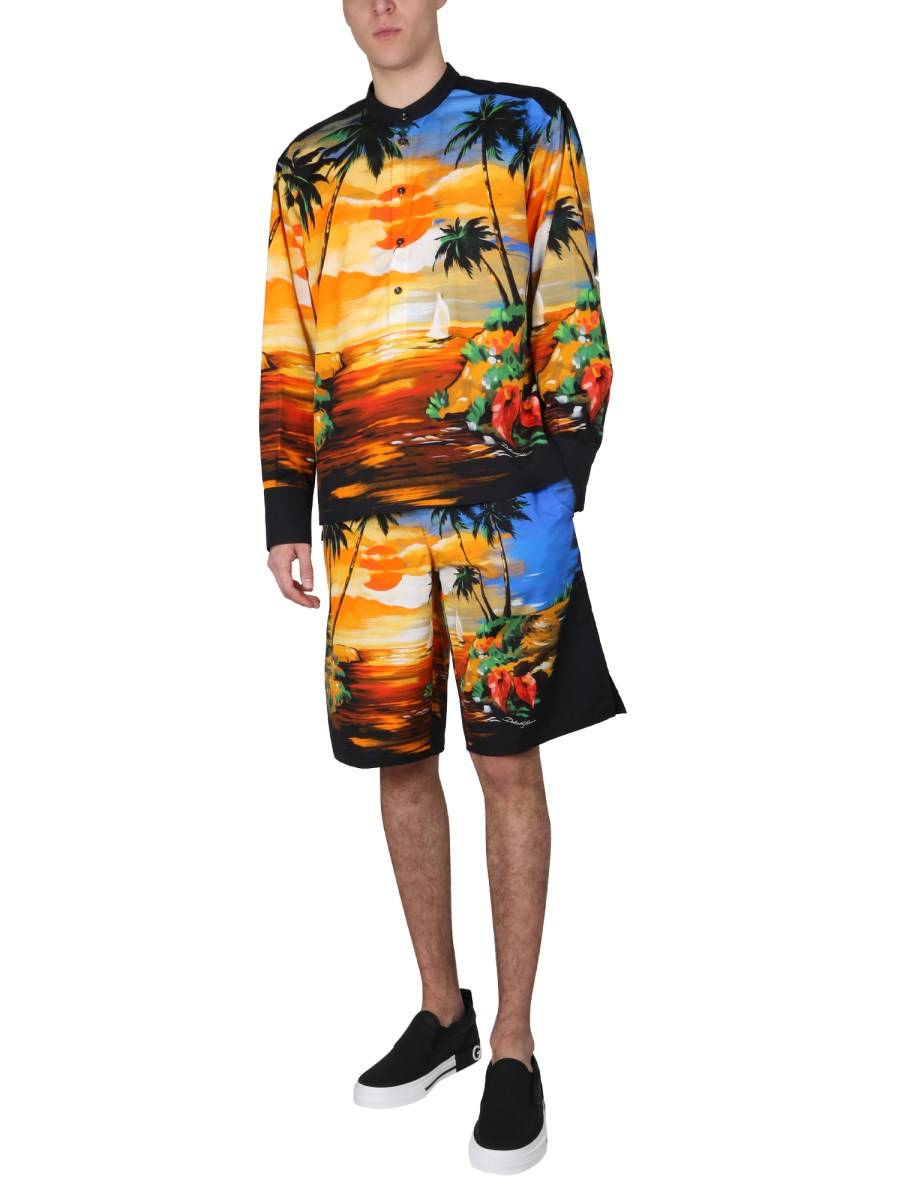 DOLCE & GABBANA CAMICIA CON STAMPA HAWAII