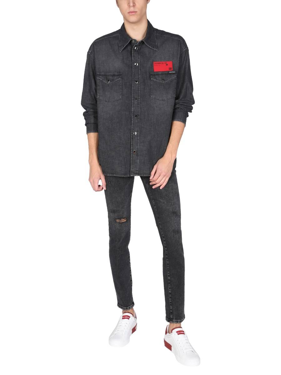 DOLCE & GABBANA CAMICIA IN DENIM DI COTONE