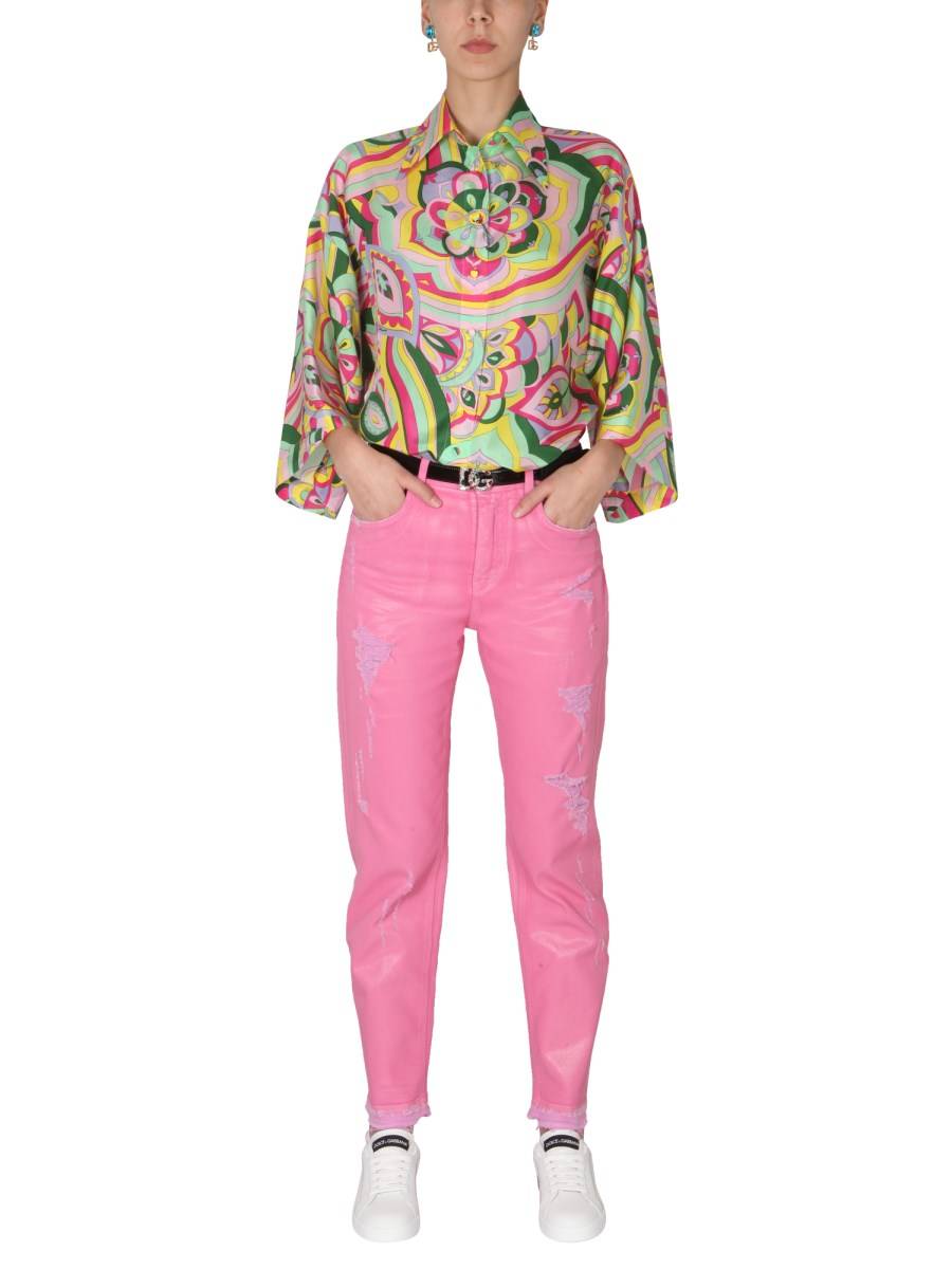 DOLCE & GABBANA CAMICIA IN SETA CON STAMPA ANNI 60