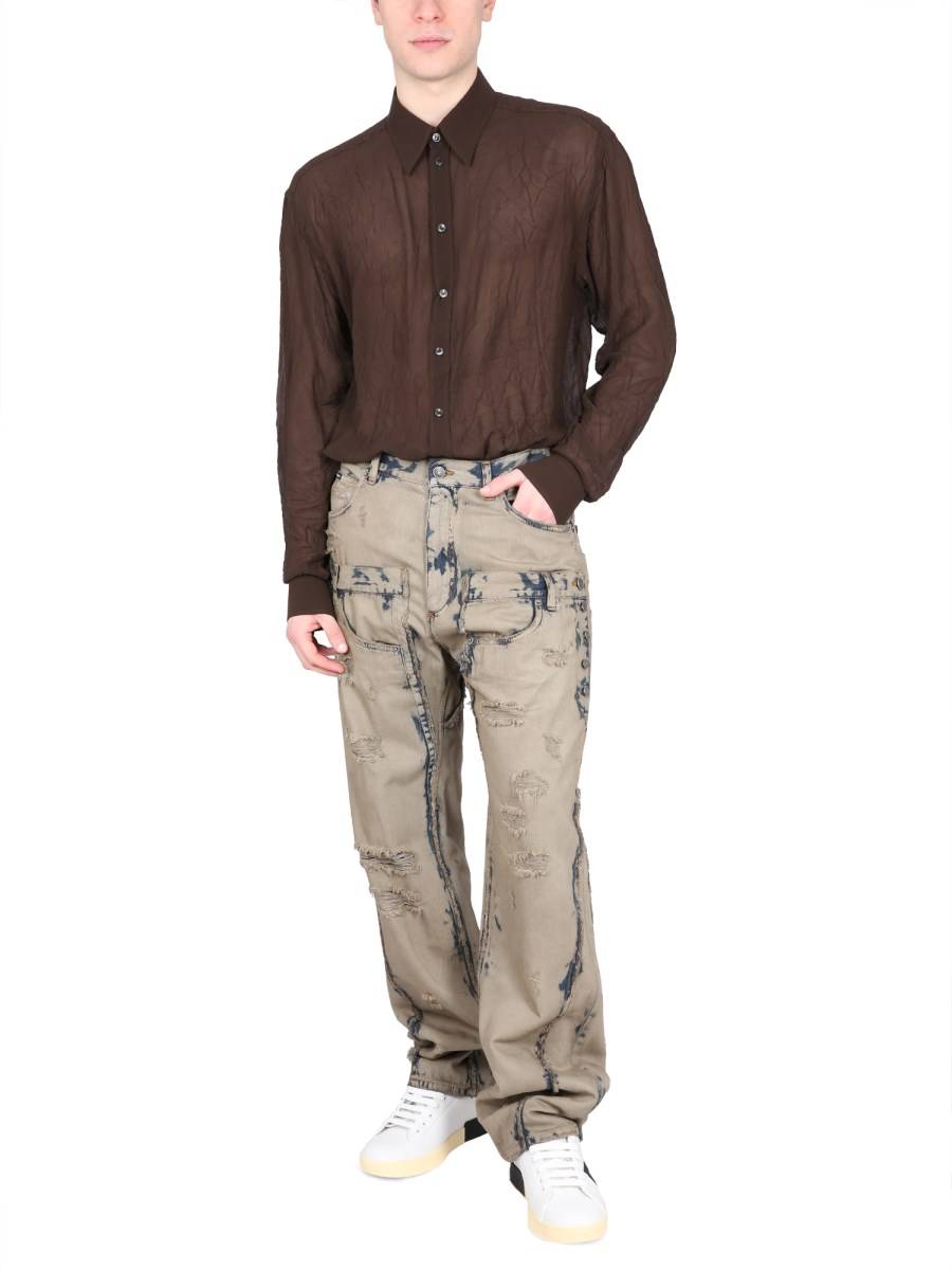 DOLCE & GABBANA CAMICIA OVER IN GEORGETTE DI SETA