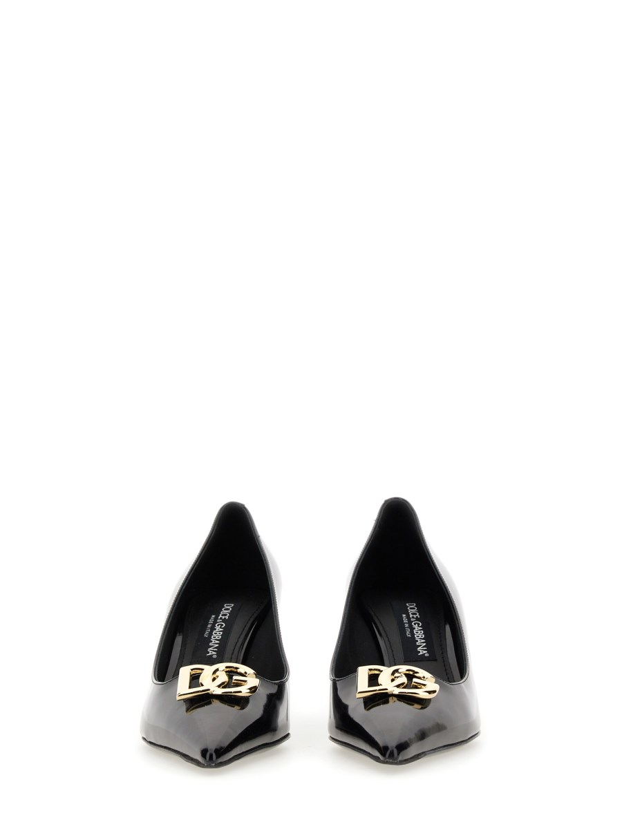 DOLCE & GABBANA DÉCOLLETÉ IN PELLE LUCIDA CON LOGO
