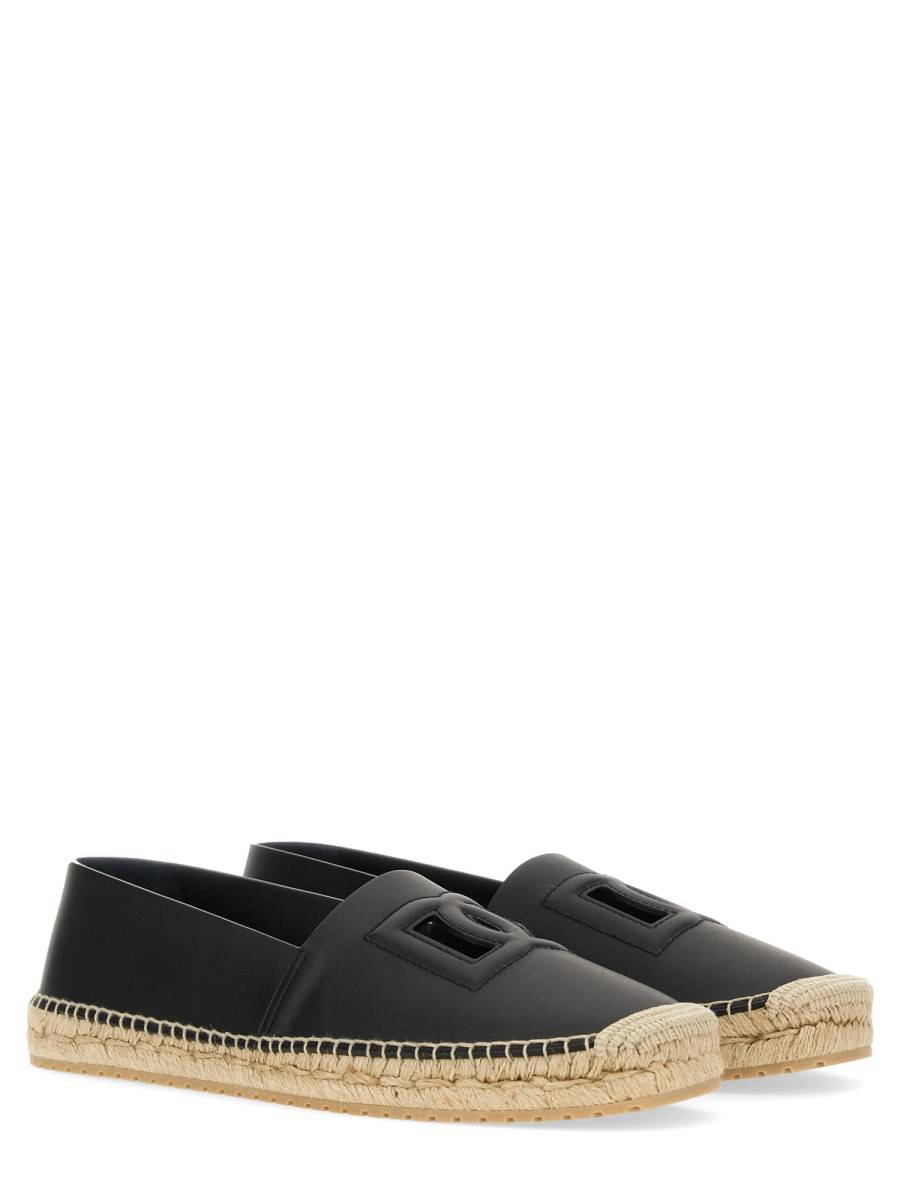 DOLCE & GABBANA ESPADRILLA IN PELLE CON LOGO