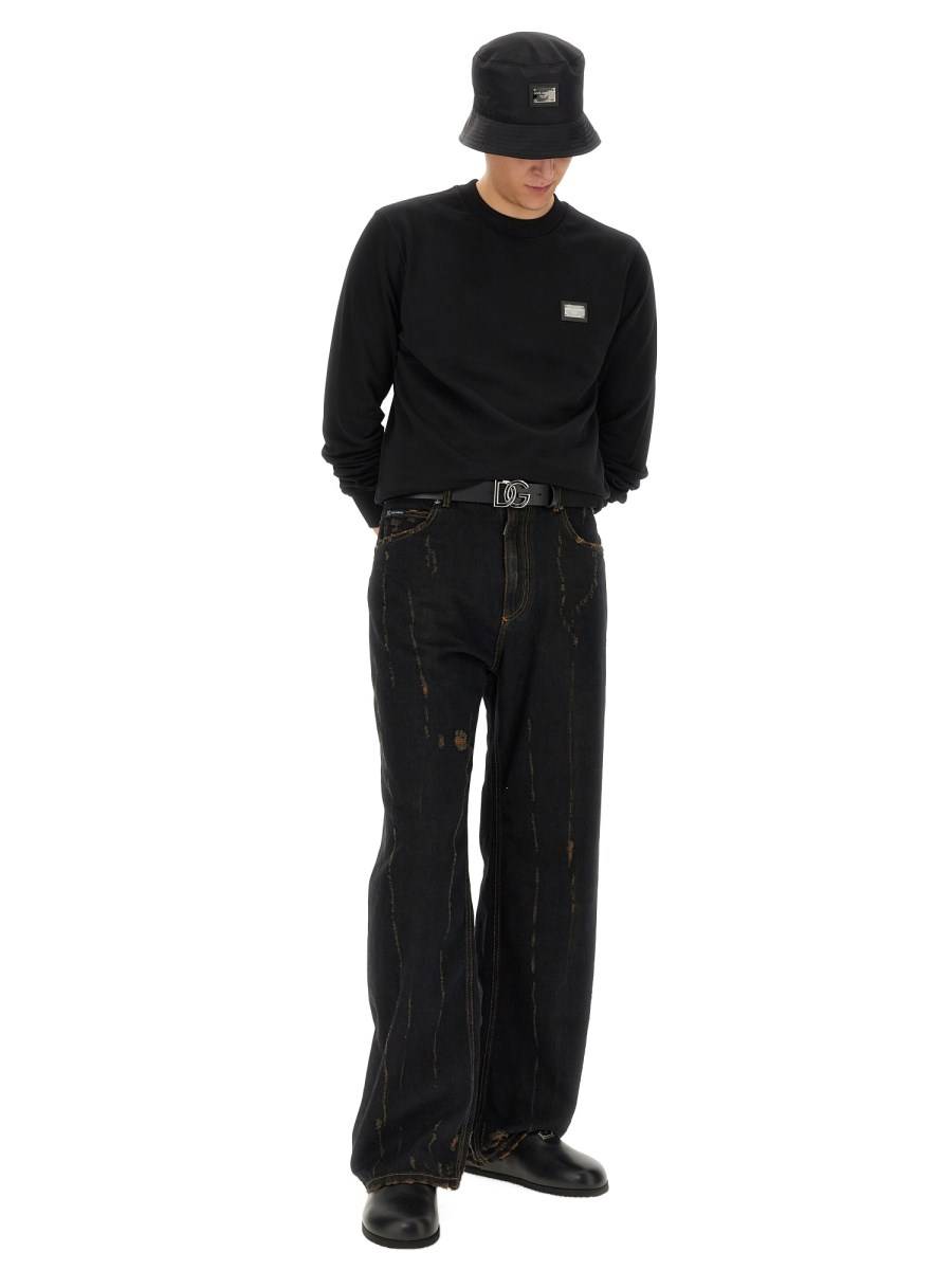 DOLCE & GABBANA FELPA CON PLACCA LOGO