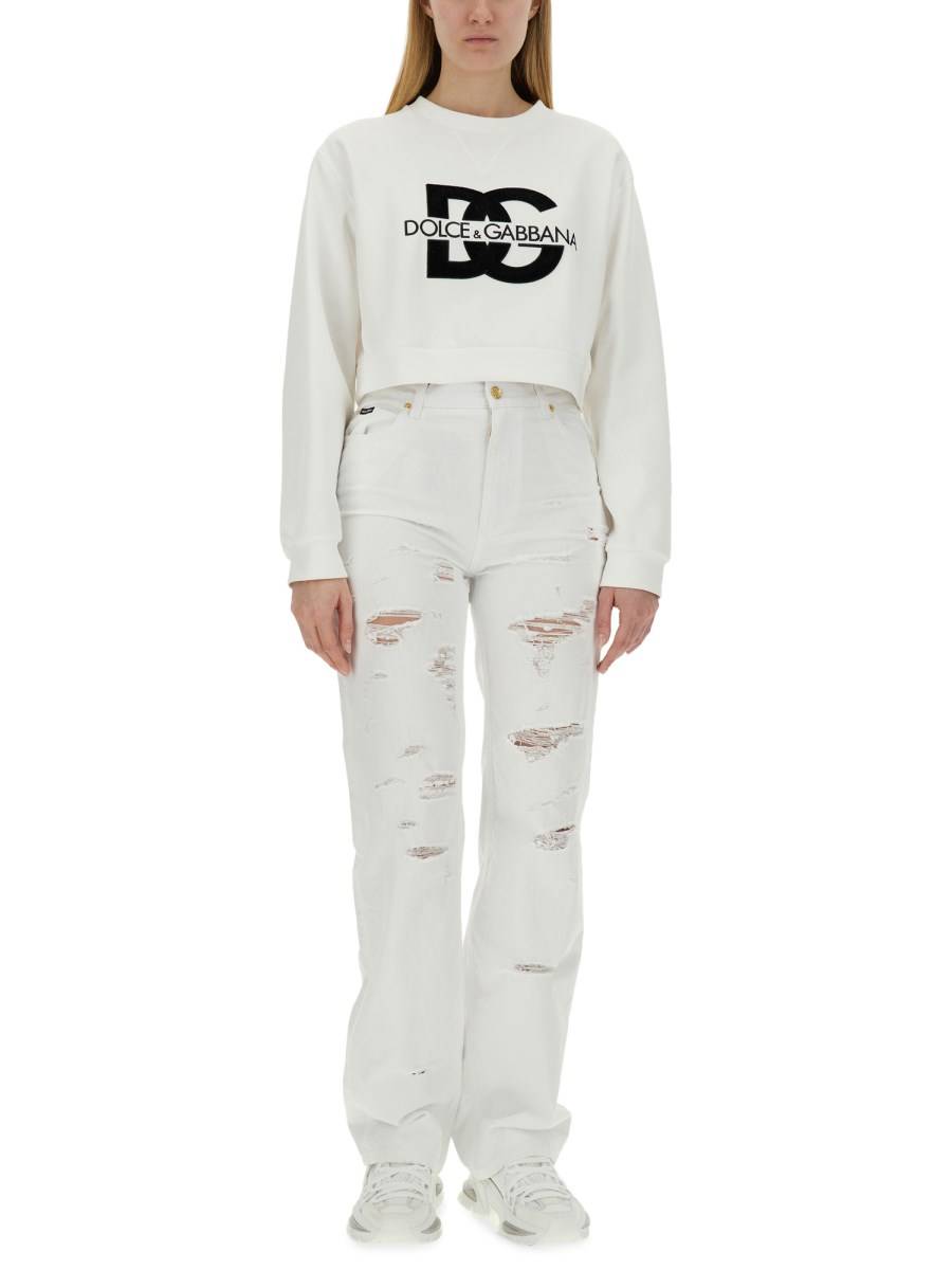DOLCE & GABBANA FELPA IN COTONE CON LOGO