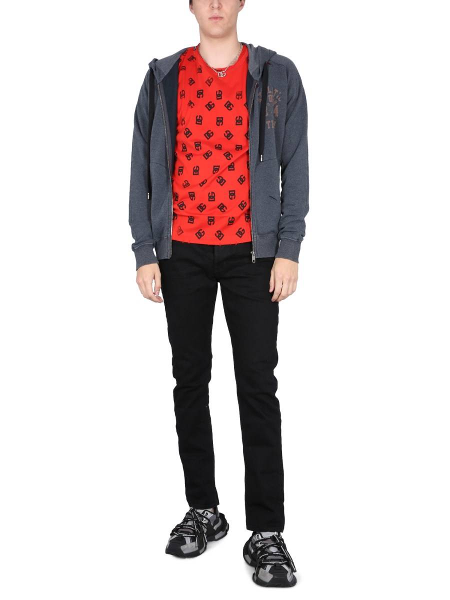 DOLCE & GABBANA FELPA IN COTONE CON LOGO