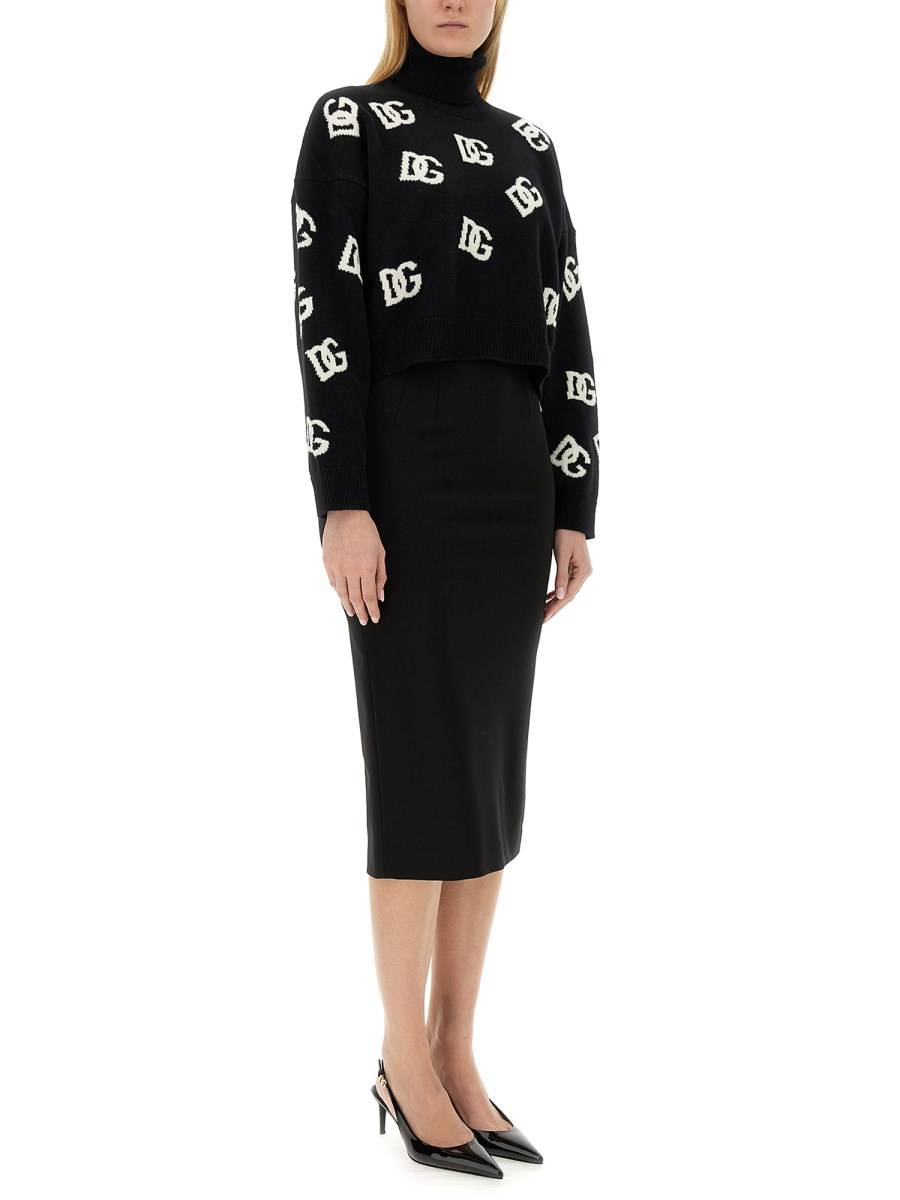 DOLCE & GABBANA GONNA MIDI IN PUNTO MILANO