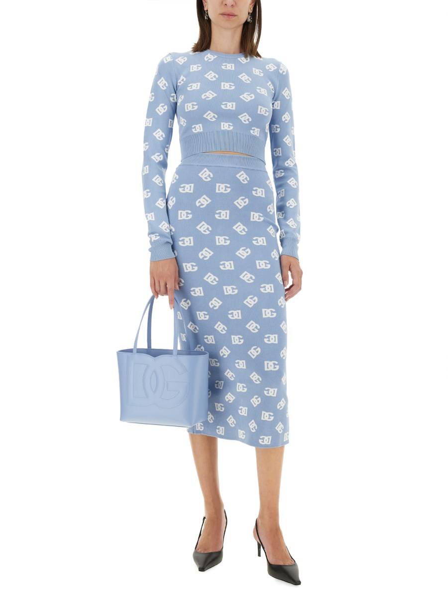 DOLCE & GABBANA MAGLIA CORTA IN VISCOSA JACQUARD