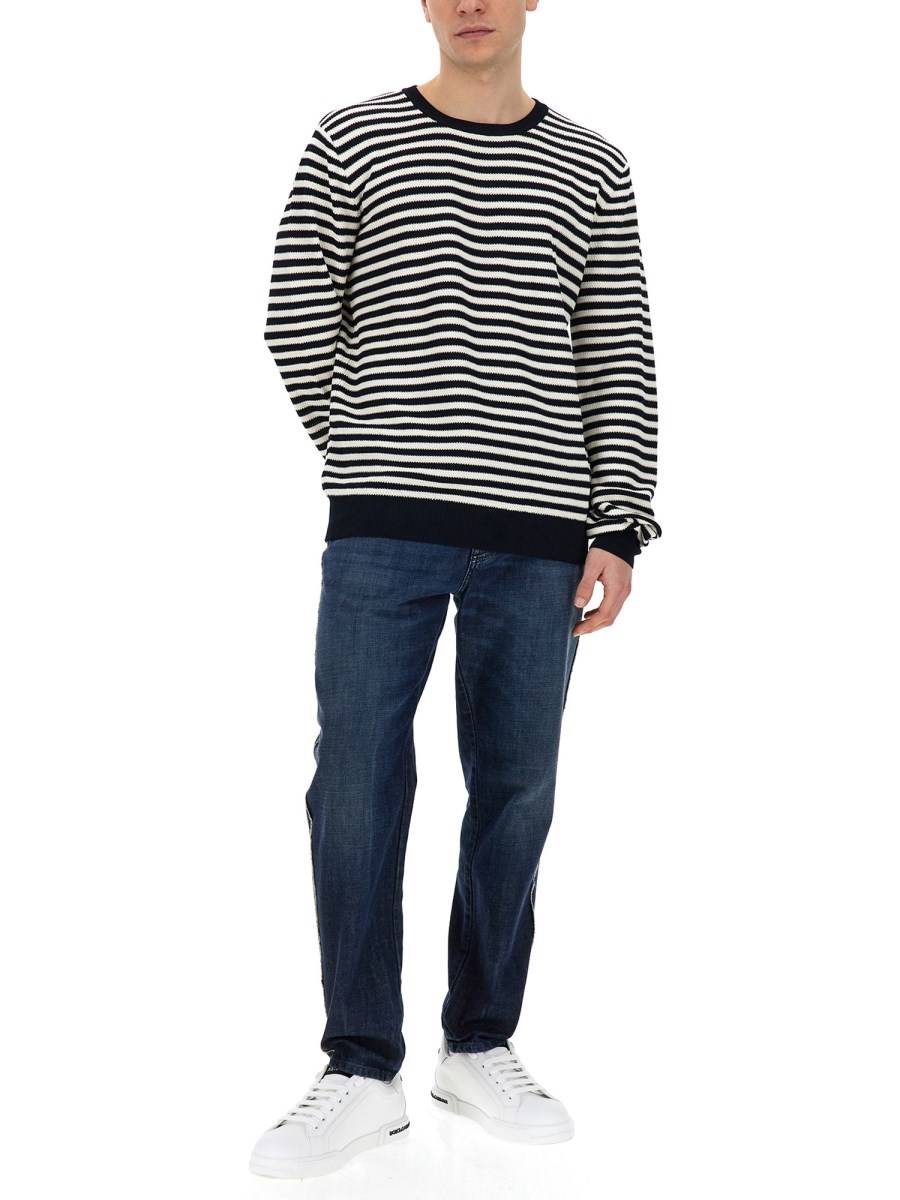 DOLCE & GABBANA MAGLIA IN LANA CON MOTIVO RIGA