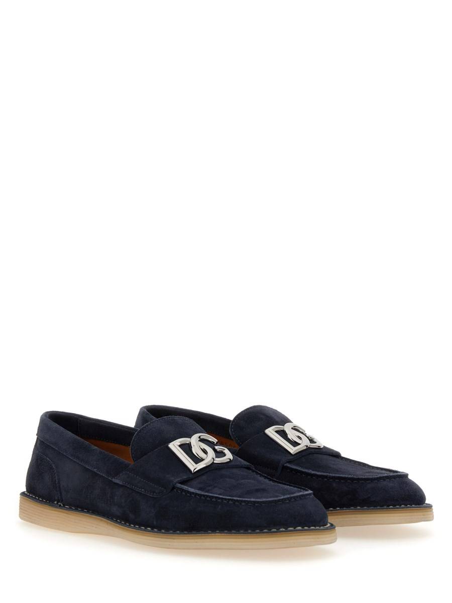 DOLCE & GABBANA MOCASSINO IN SUEDE CON LOGO