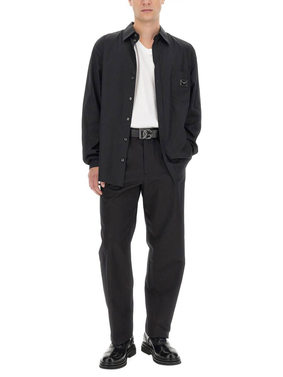DOLCE & GABBANA PANTALONE IN GABRDINA DI COTONE