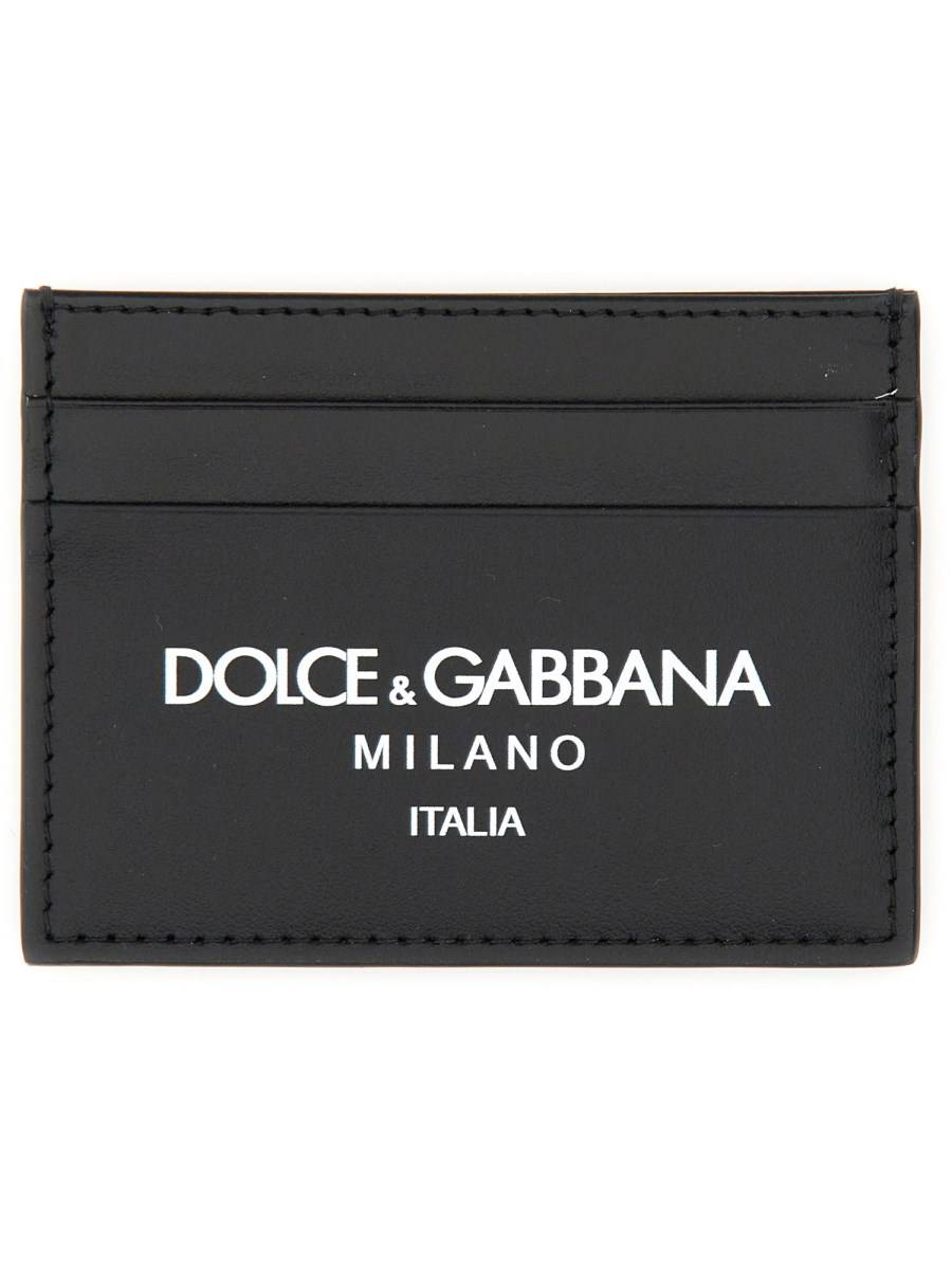 DOLCE & GABBANA PORTACARTE IN PELLE CON LOGO