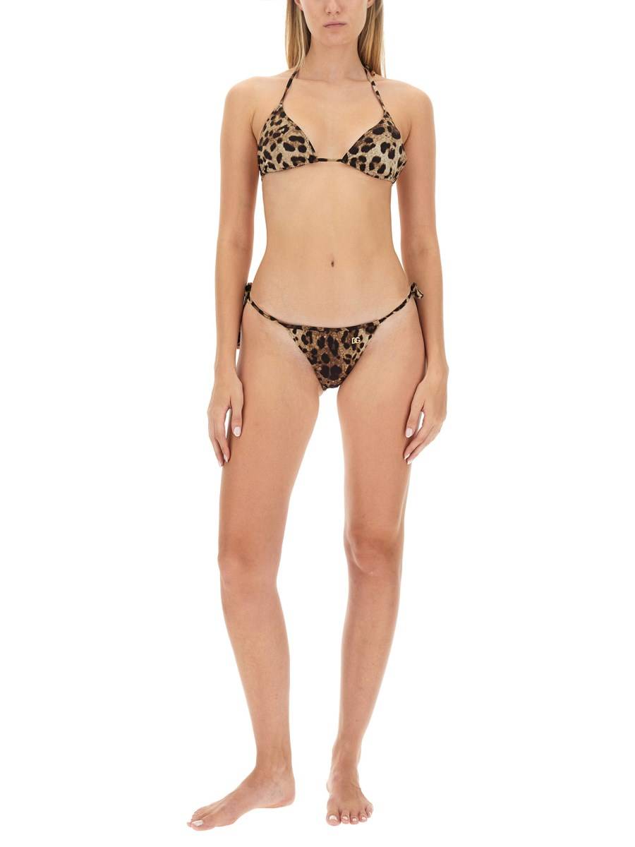 DOLCE & GABBANA SLIP BIKINI CON MOTIVO ANIMALIER