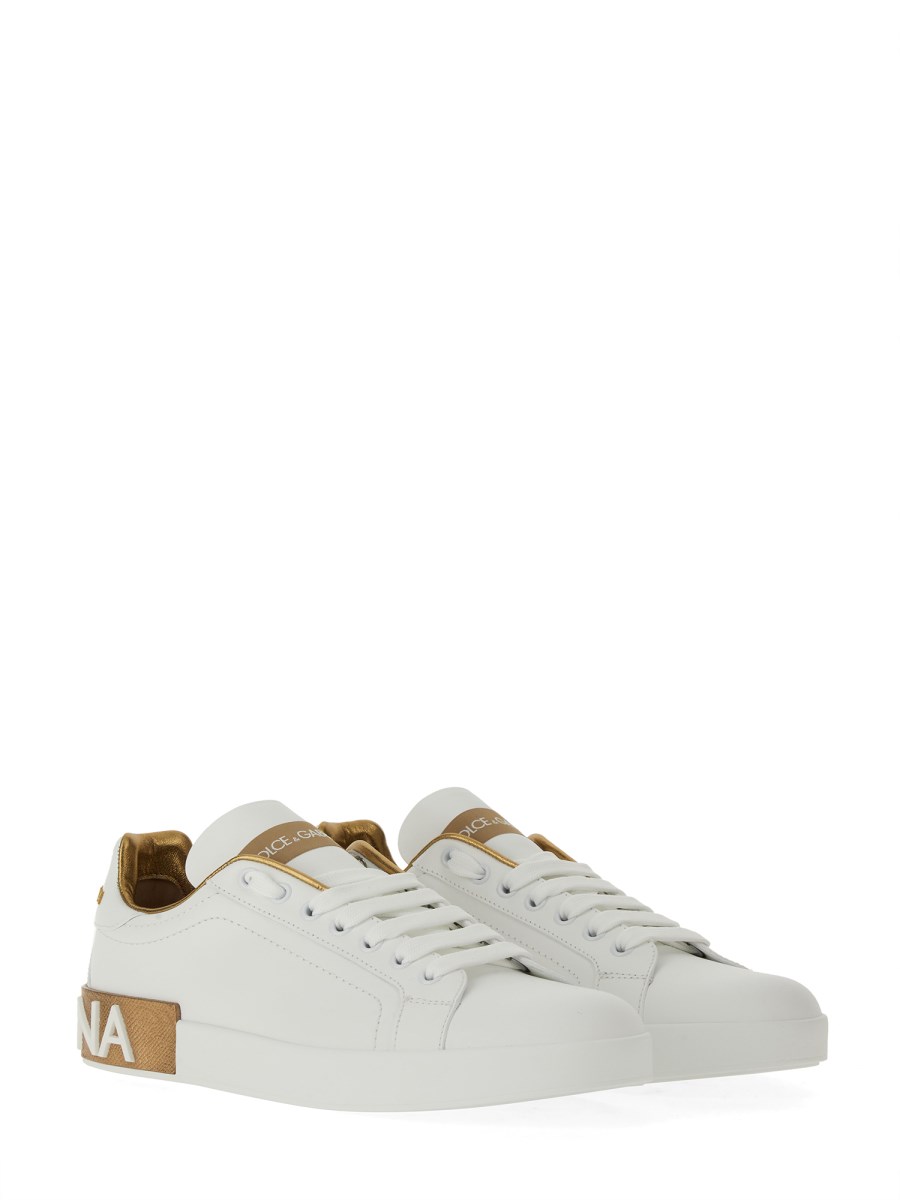 DOLCE & GABBANA SNEAKER PORTOFINO IN PELLE CON LOGO