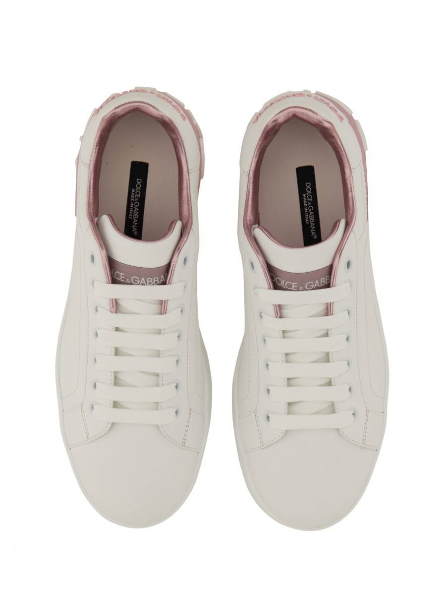 DOLCE & GABBANA SNEAKER PORTOFINO IN PELLE CON LOGO