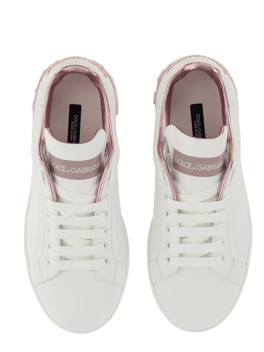 DOLCE & GABBANA SNEAKER PORTOFINO IN PELLE CON LOGO