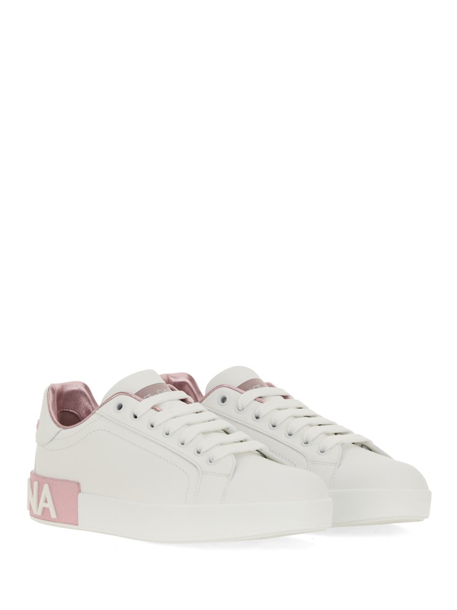 DOLCE & GABBANA SNEAKER PORTOFINO IN PELLE CON LOGO