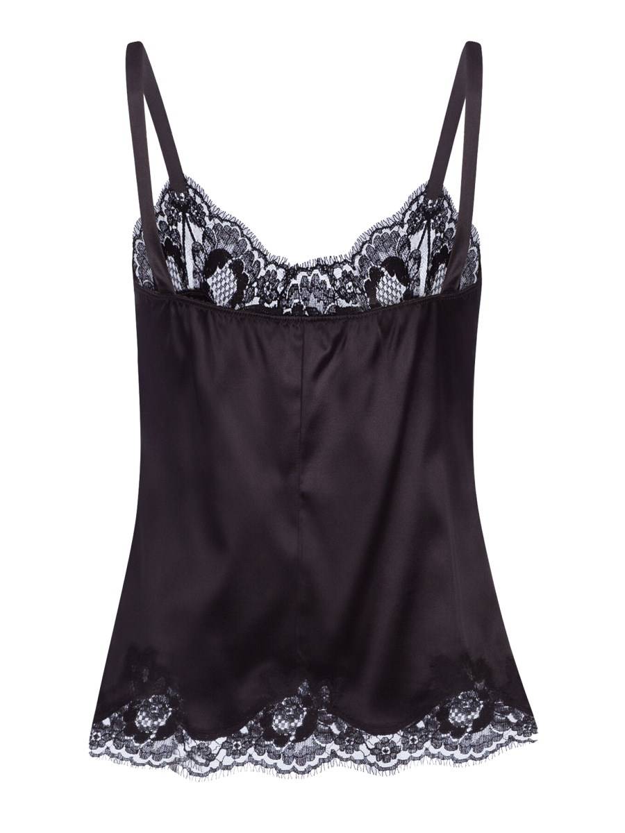 DOLCE & GABBANA TOP LINGERIE IN RASO CON PIZZO