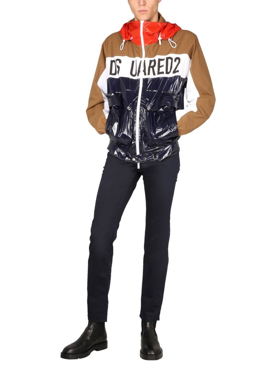 DSQUARED BOMBER IN TESSUTO TECNJICO CON LOGO