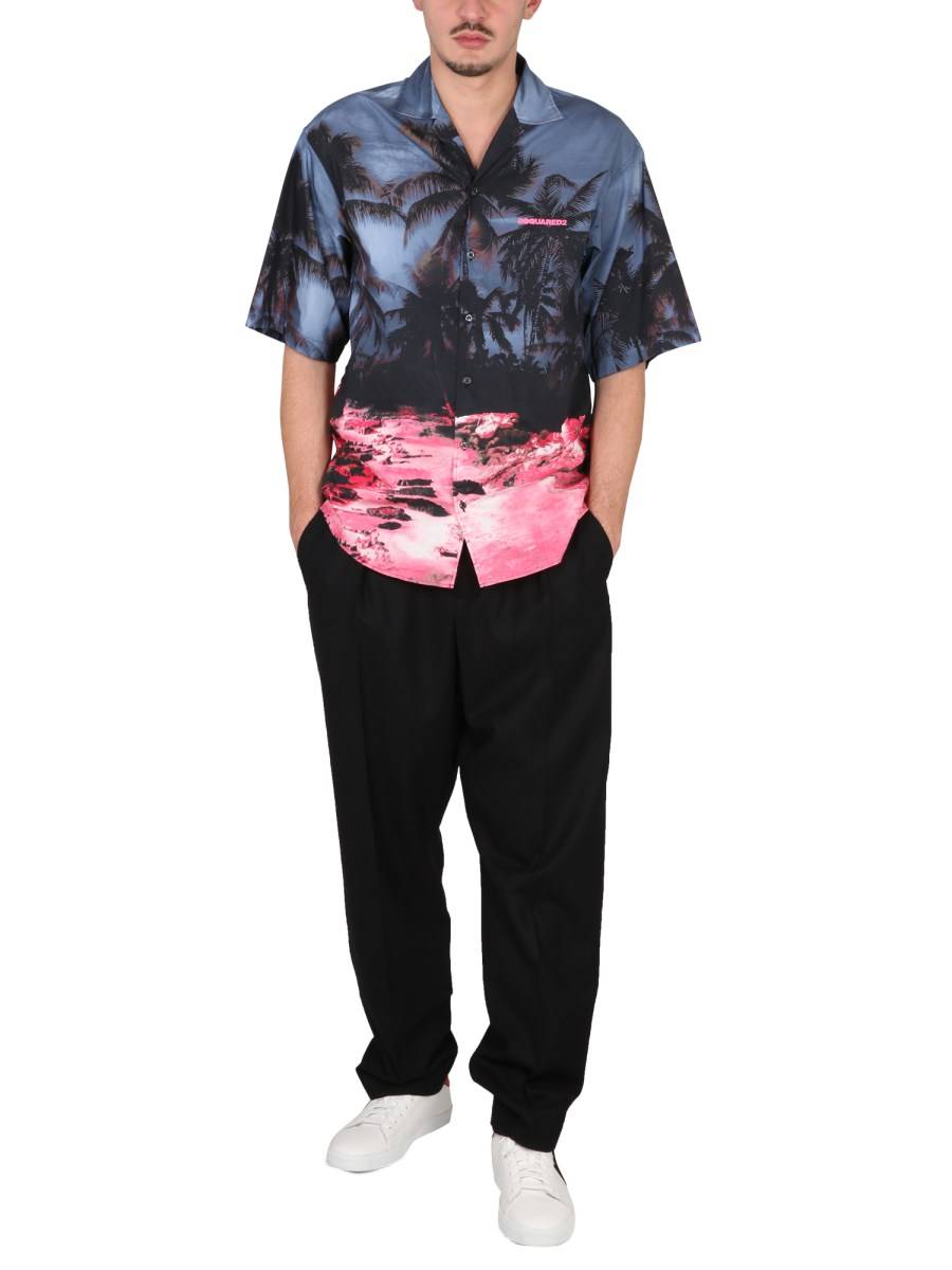 DSQUARED CAMICIA SUNRISE BOWLING IN COTONE