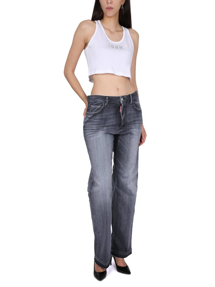 DSQUARED CROP TOP CON LOGO