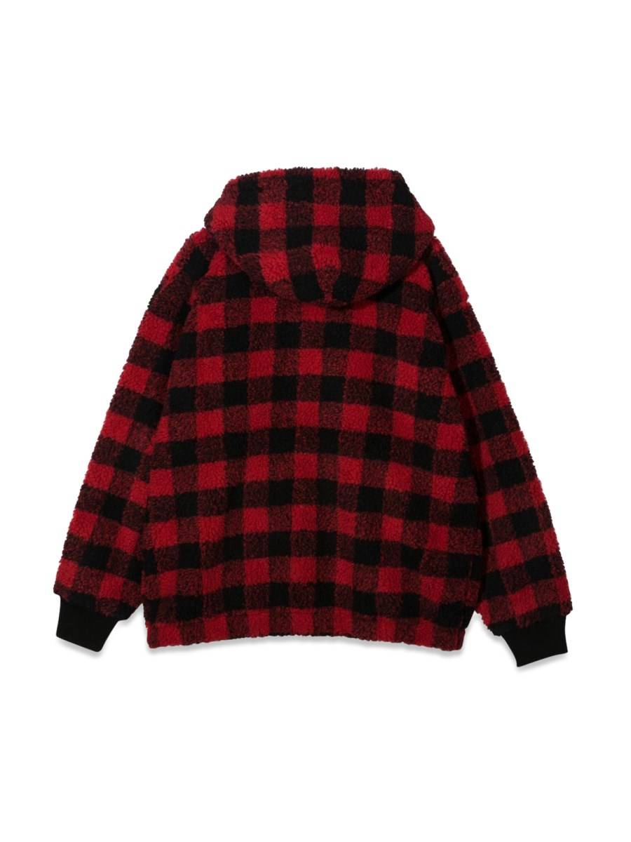 DSQUARED FELPA CON CAPPUCCIO QUADRI