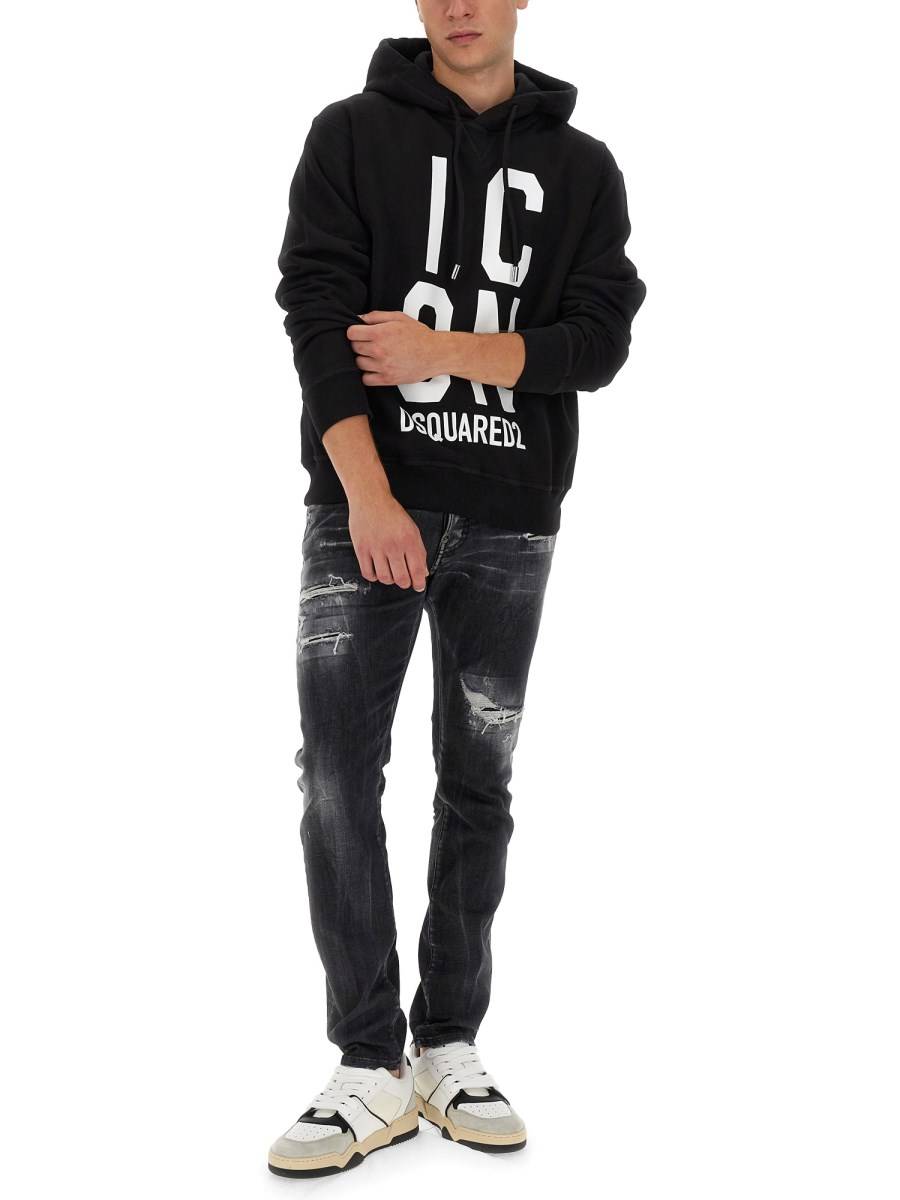 DSQUARED FELPA CON LOGO IN COTONE