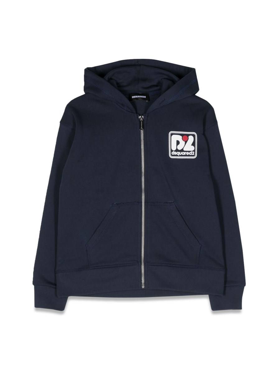 DSQUARED felpa con zip e cappuccio