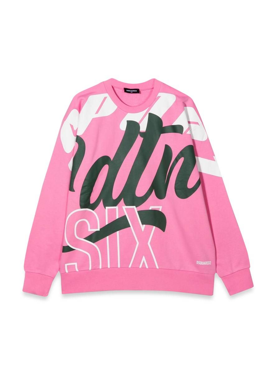 DSQUARED FELPA GIROCOLLO SCRITTA ALLOVER