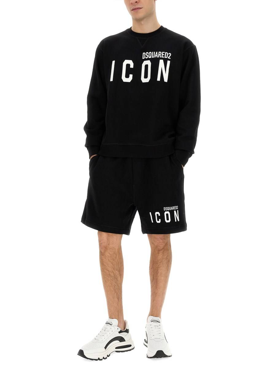 DSQUARED FELPA IN COTONE CON STAMPA ICON