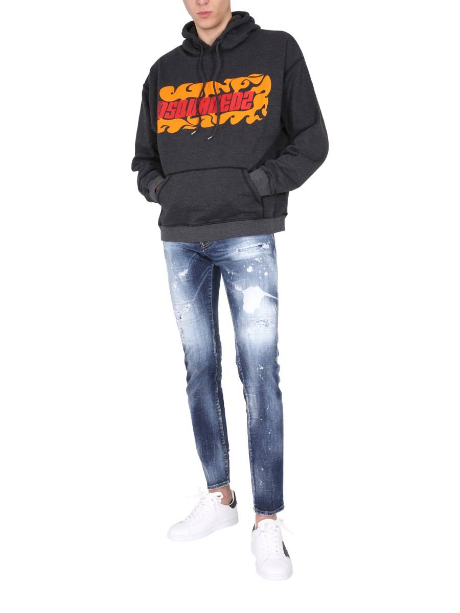 DSQUARED FELPA IN COTONE CON STAMPA LOGO