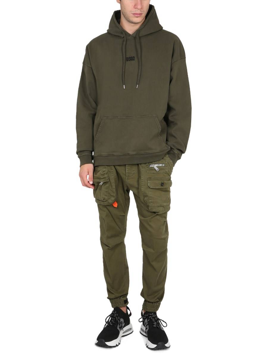 DSQUARED FELPA IN MISTO COTONE CON MINI LOGO