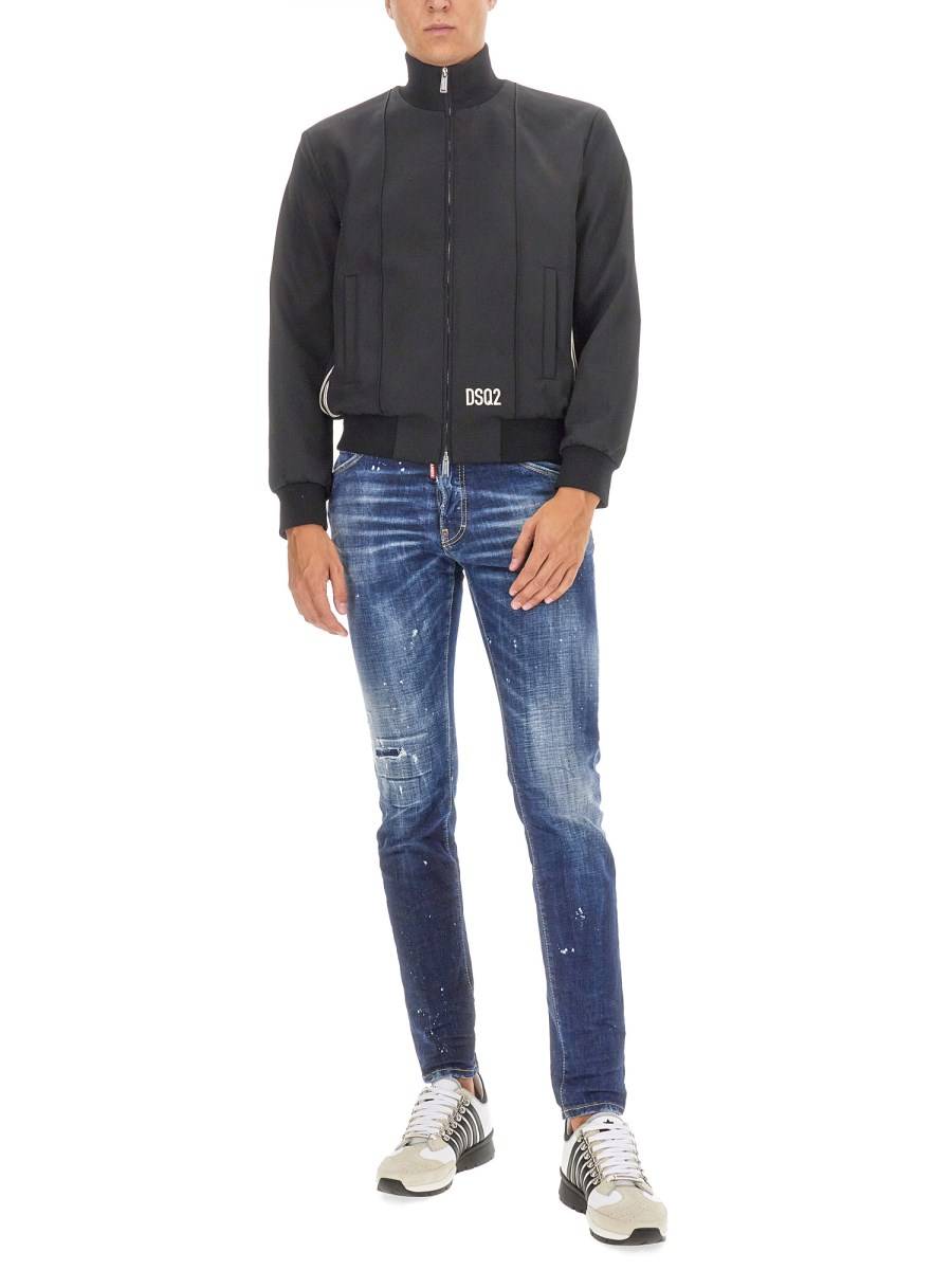 DSQUARED GIACCA BOMBER IN NYLON CON LOGO