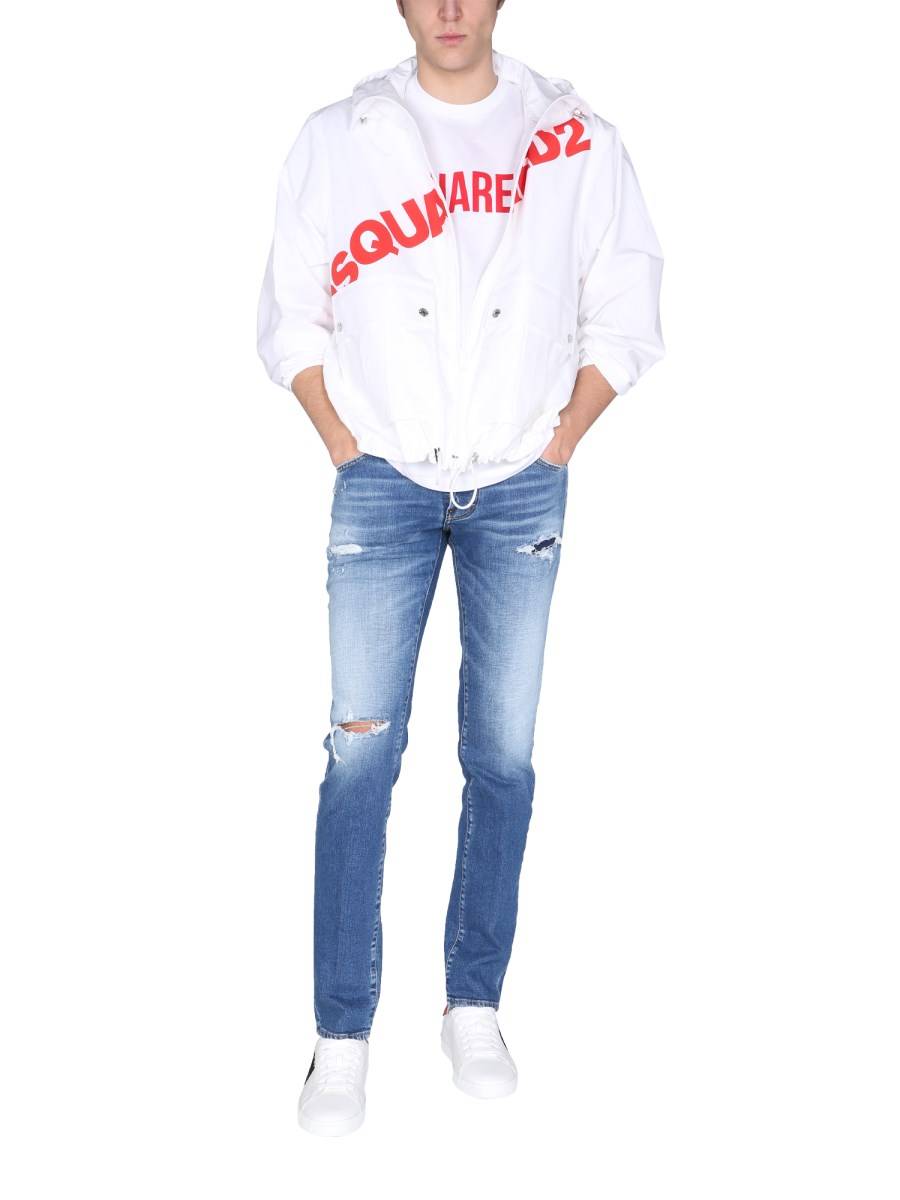 DSQUARED GIACCA IN COTONE CON STAMPA LOGO