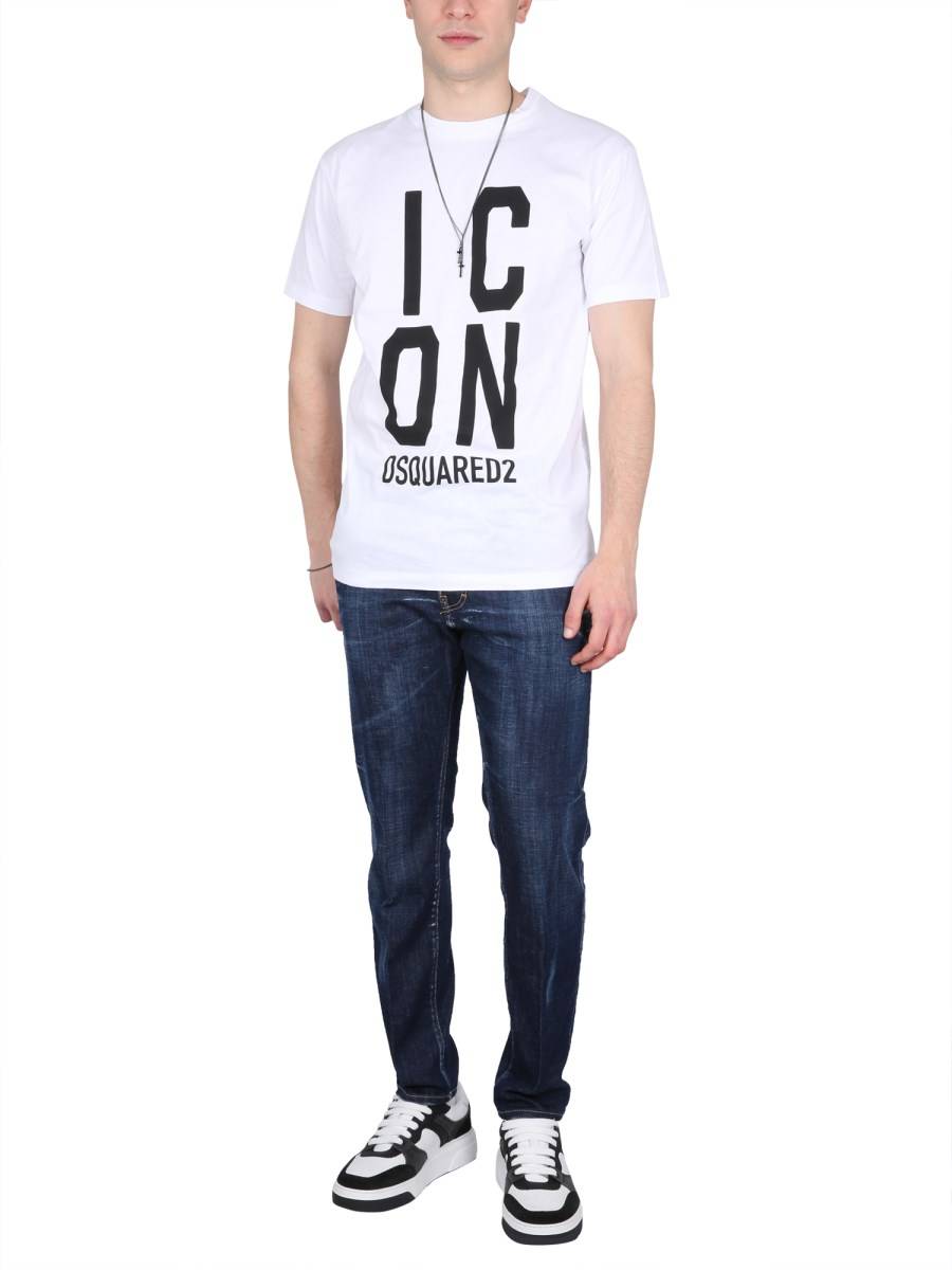 DSQUARED JEANS SKATER FIT IN DENIM DI COTONE