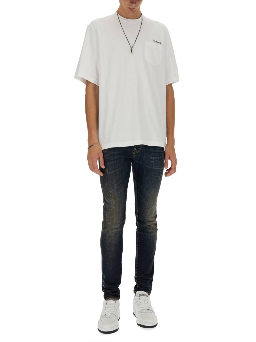 DSQUARED JEANS SKATER IN DENIM DI COTONE