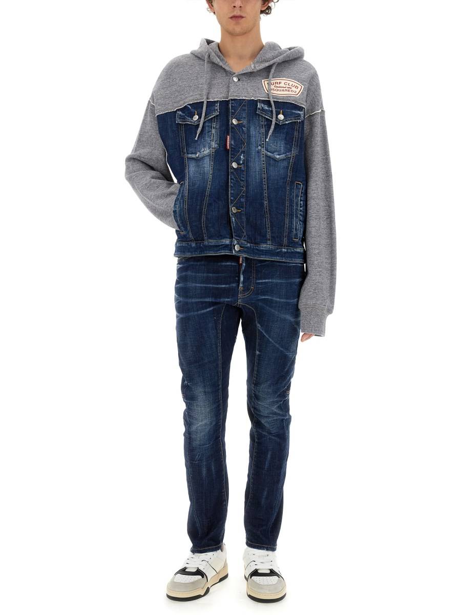 DSQUARED JEANS TIDY BIKER IN JERSEY DI COTONE