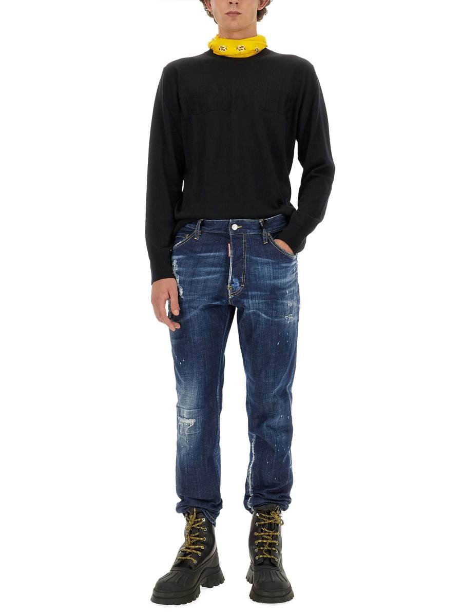 DSQUARED MAGLIA IN LANA CON LOGO