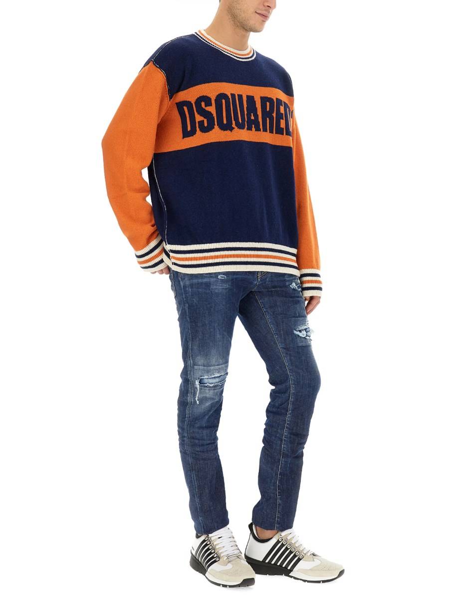 DSQUARED MAGLIA IN LANA CON LOGO