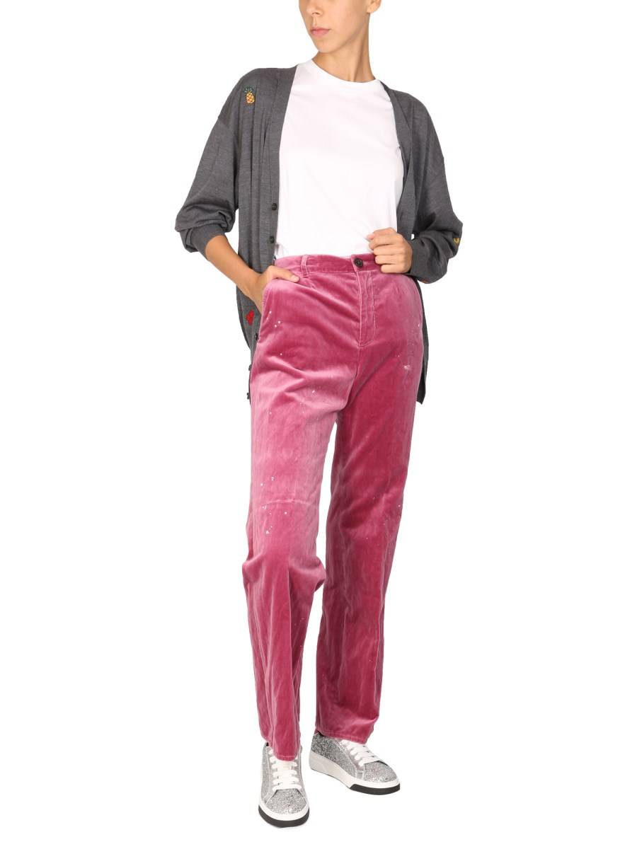 DSQUARED PANTALONE ROADIE IN VELLUTO DI COTONE