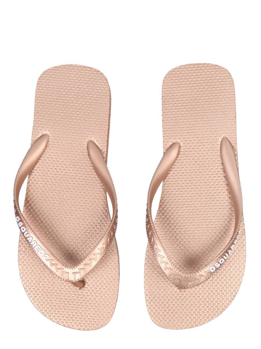 DSQUARED SANDALO INFRADITO IN GOMMA CON LOGO