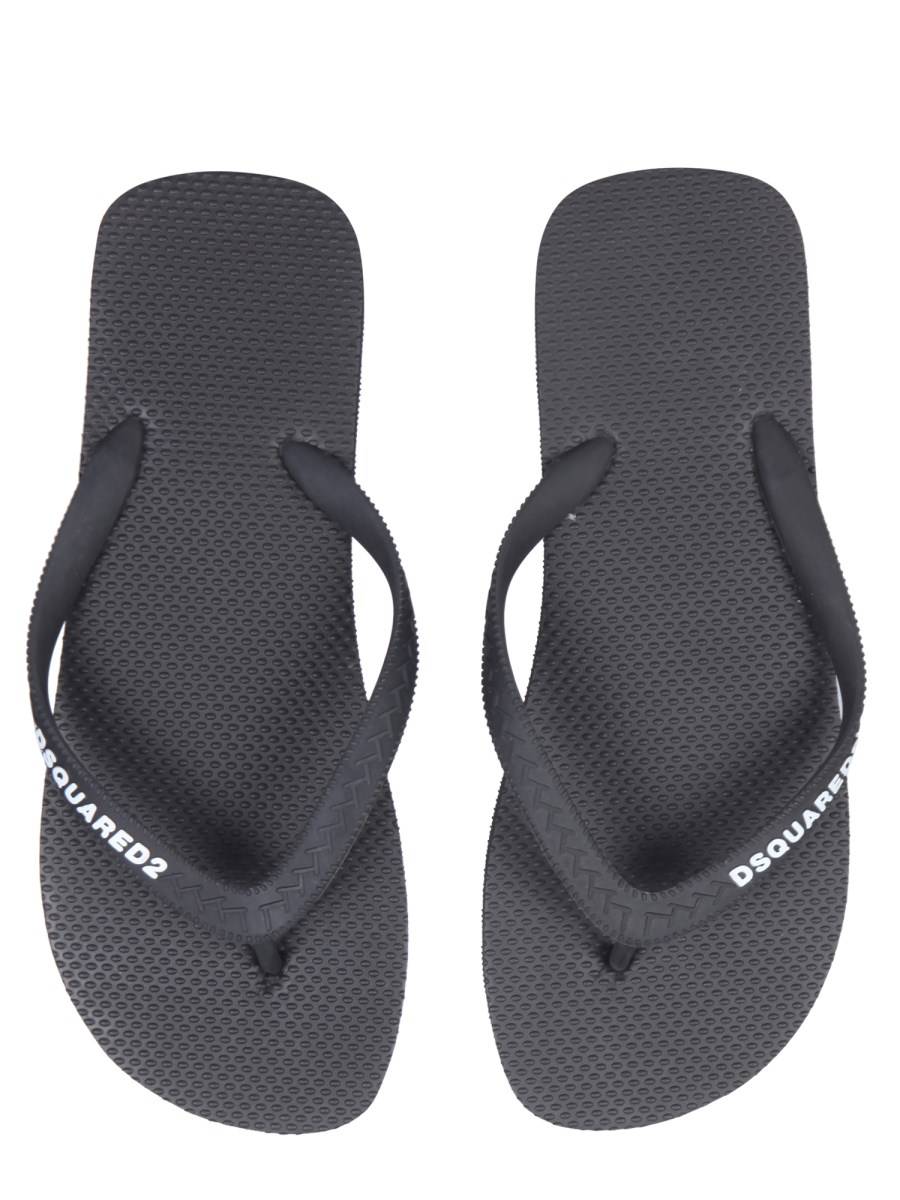 DSQUARED SANDALO INFRADITO IN GOMMA CON LOGO
