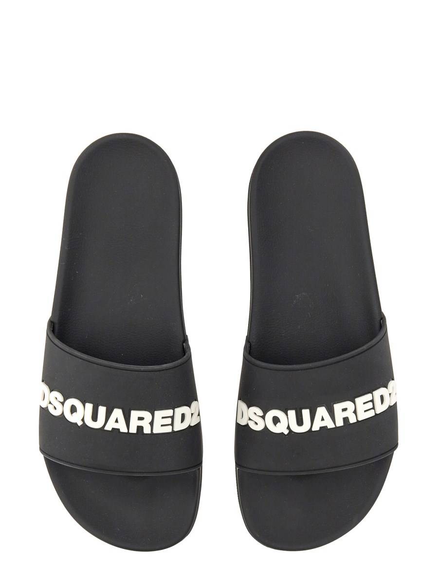DSQUARED SANDALO SLIDE IN GOMMA CON STAMPA LOGO