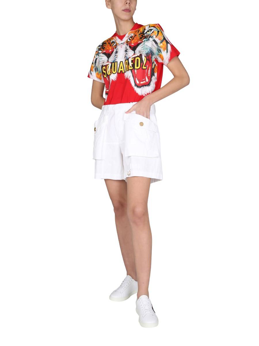 DSQUARED SHORTS CARGO IN TWILL DI COTONE