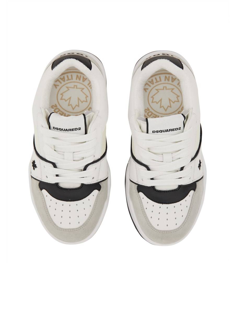 DSQUARED SNEAKER IN LOGO IN PELLE